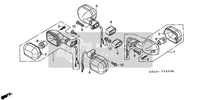 33611KEC000, Stay, Winker Extention, Honda, 2